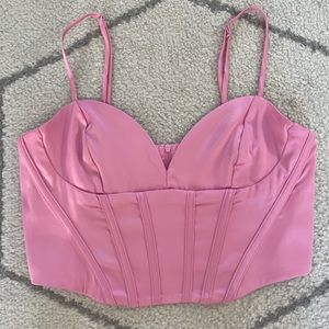 Dynamite Pink Corset Crop Top